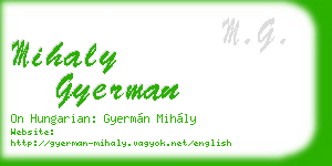 mihaly gyerman business card